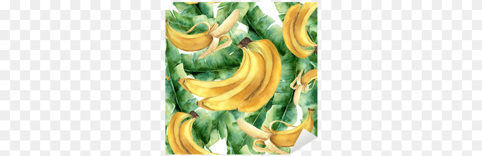 Watercolor Banana Tropical Pattern Watercolor Painting, Food, Fruit, Plant, Produce Free Png
