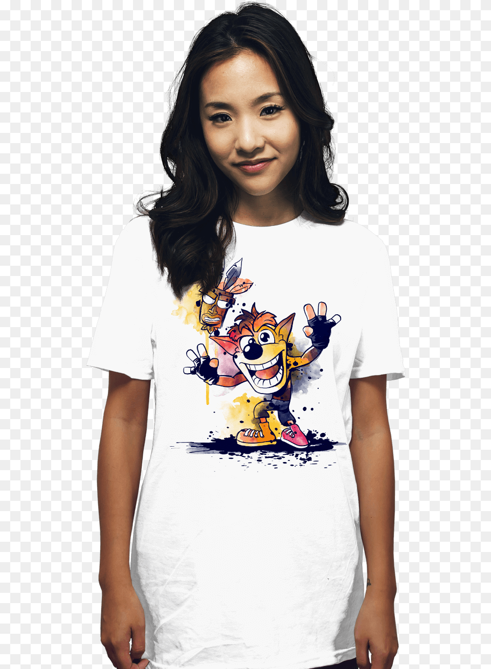 Watercolor Bandicoot Let39s Summon Demons Shirt, Clothing, T-shirt, Adult, Female Free Transparent Png