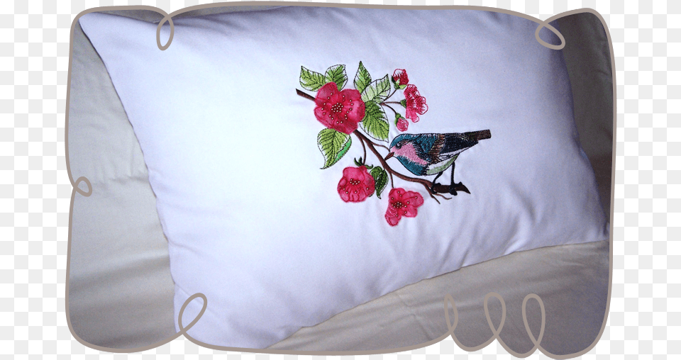Watercolor Bird With 3d Blossoms Pintura Textil De Aves, Pillow, Pattern, Home Decor, Cushion Free Transparent Png
