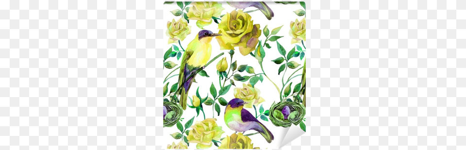 Watercolor Birds On The Yellow Roses Wallpaper Pixers Watercolor Painting, Art, Floral Design, Graphics, Pattern Free Png
