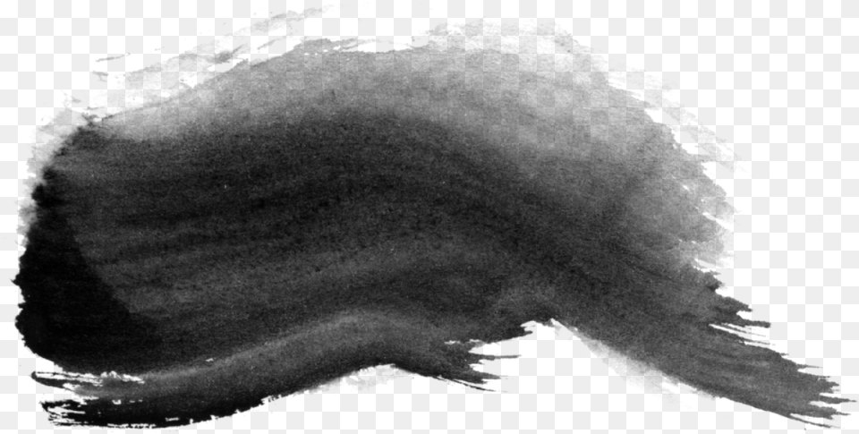 Watercolor Black Paint Stroke, Gray Free Png