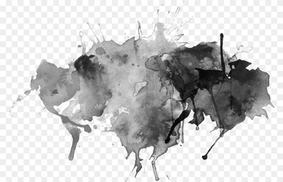 Watercolor Black Splatter, Stain, Art Free Png Download