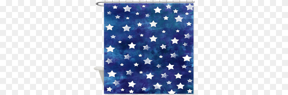 Watercolor Blue And White Stars Pattern Shower Curtains Watercolor Blue And White Stars Pattern Necklace, Flag, Home Decor Free Png
