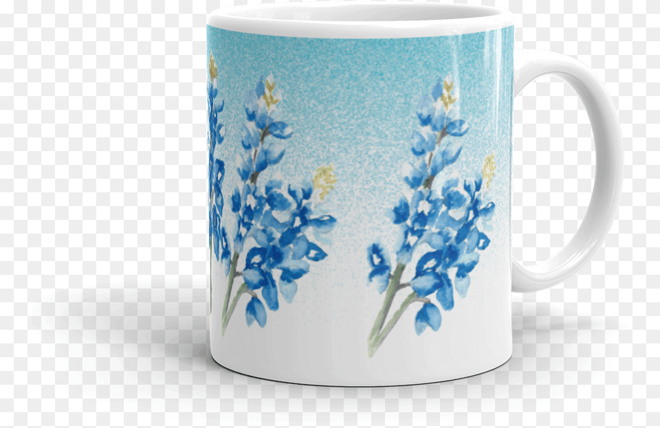 Watercolor Bluebonnets Mug Watercolor Bluebonnets Tote Bag, Cup, Art, Porcelain, Pottery Png