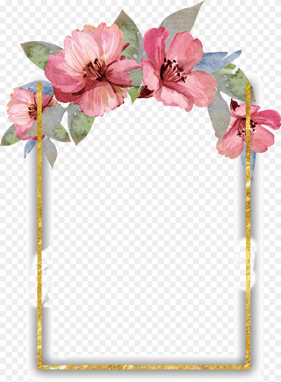 Watercolor Border Watercolor Floral Border Design, Flower, Geranium, Plant, Petal Free Png