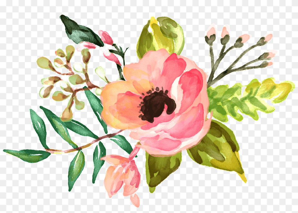 Watercolor Bouquet Backgrounds Wallpaper Download On Heypik, Art, Floral Design, Graphics, Pattern Free Png