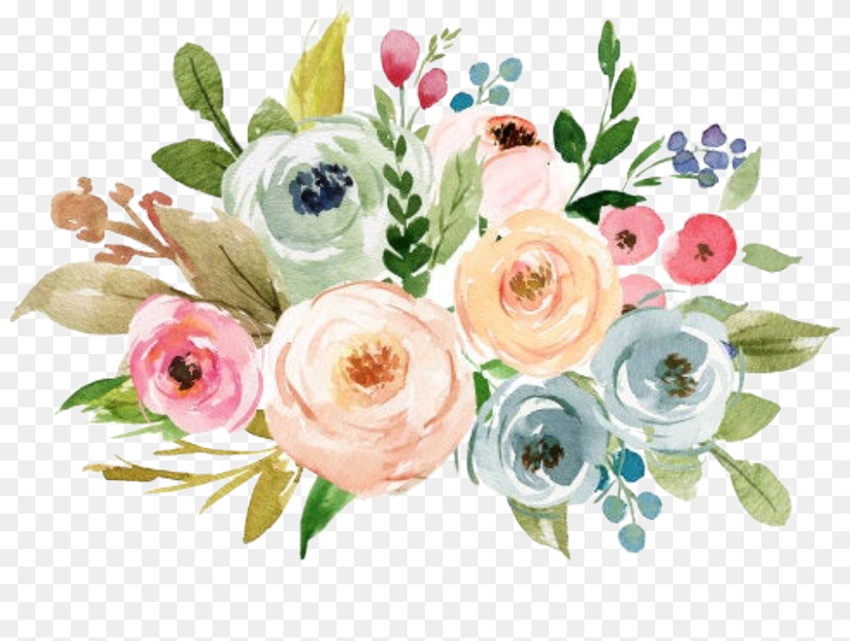 Watercolor Bouquet Flowers Floral Arrangement, Graphics, Art, Floral Design, Flower Free Png Download