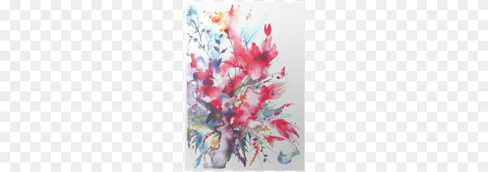 Watercolor Bouquet Of Flowers Beautiful Abstract Splash Watercolor Painting, Art, Floral Design, Graphics, Modern Art Free Transparent Png