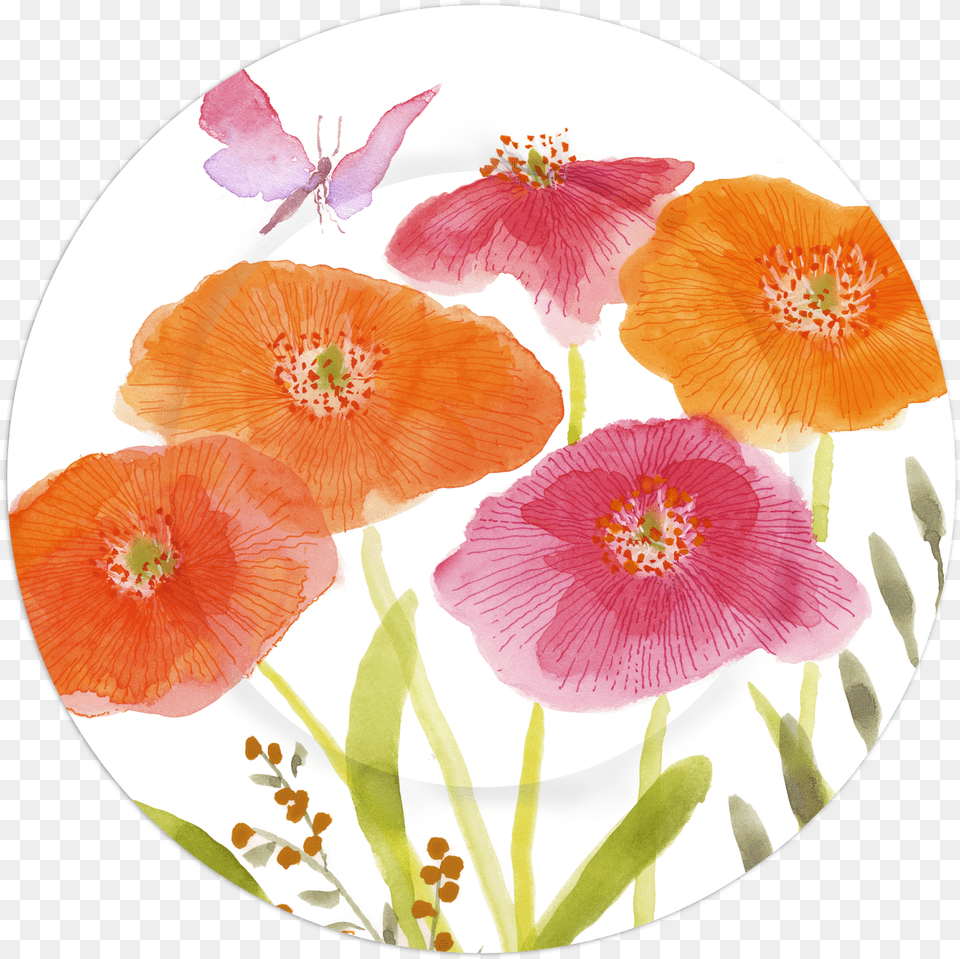Watercolor Bright Poppy Corn Poppy, Dish, Flower, Food, Meal Free Png