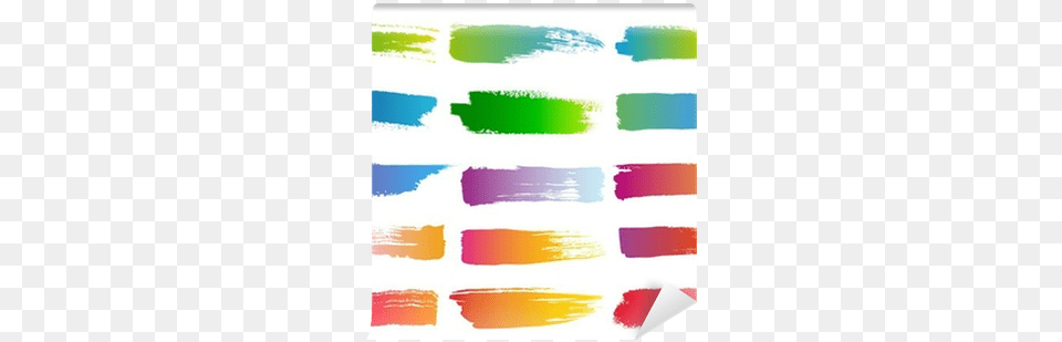 Watercolor Brush Strokes Vector Set Wall Mural Pixers Color, Device, Tool, Paint Container, Art Free Transparent Png