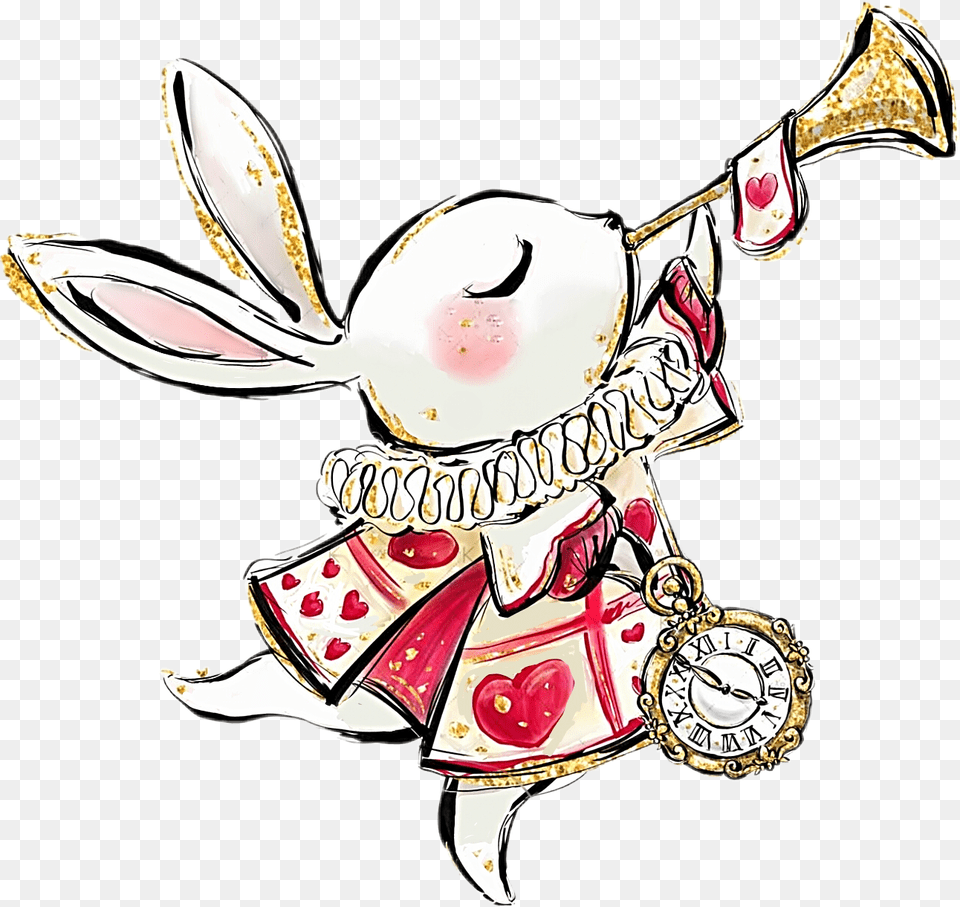 Watercolor Bunny Rabbit Alice Aliceinwonderland, Person, Accessories, People Free Png
