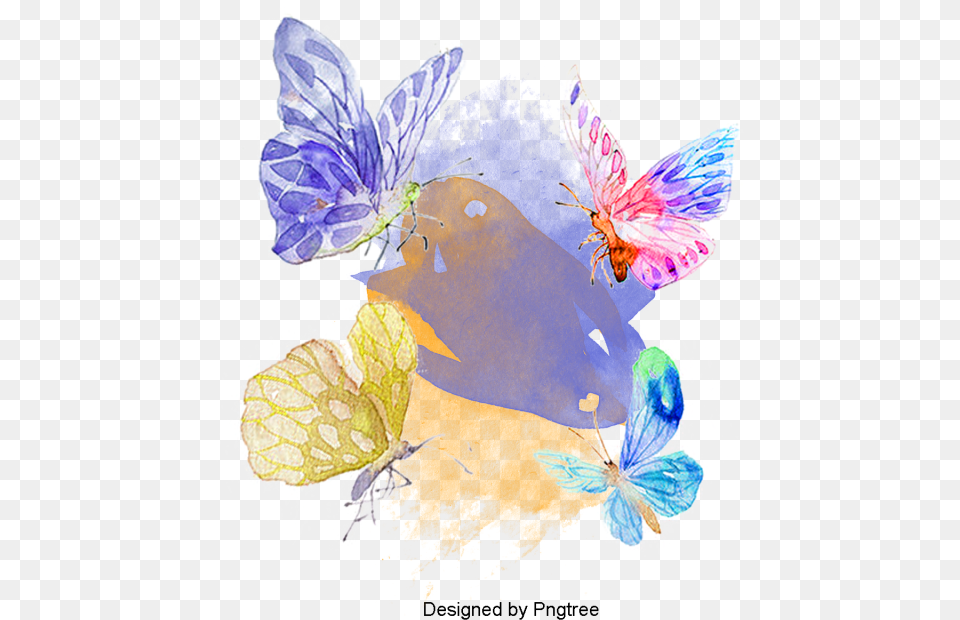 Watercolor Butterfly, Art, Graphics, Collage, Purple Free Transparent Png