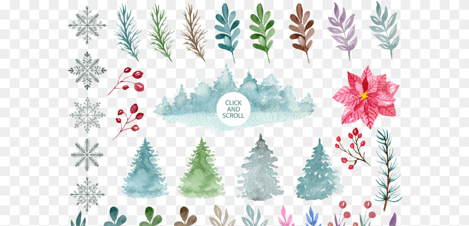 Watercolor By Juliabadeeva Christmas Tree, Plant, Pattern, Christmas Decorations, Festival Free Png Download