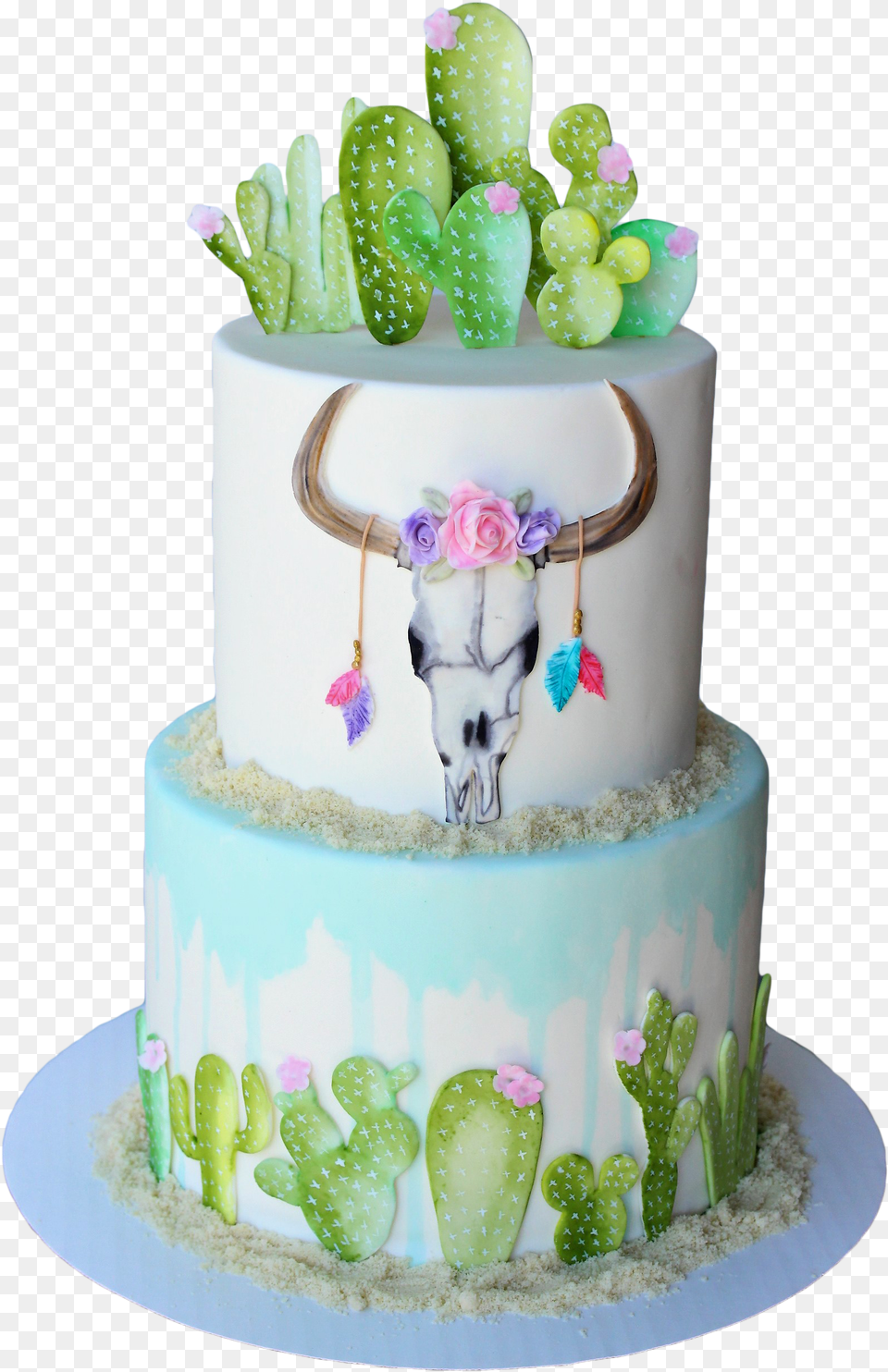 Watercolor Cactus Desert Cake Tutorial Watercolor Cactus Cake, Birthday Cake, Cream, Dessert, Food Png