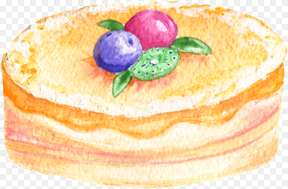 Watercolor Cake Clipart, Berry, Plant, Fruit, Food Free Transparent Png