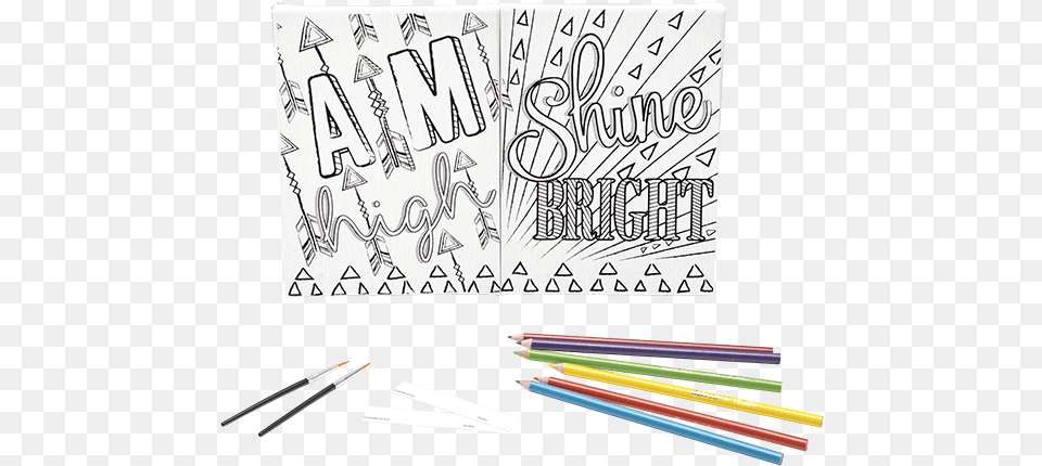 Watercolor Canvas Aim High Shine Bright Watercolor Painting, Text, Pencil, Art Png Image