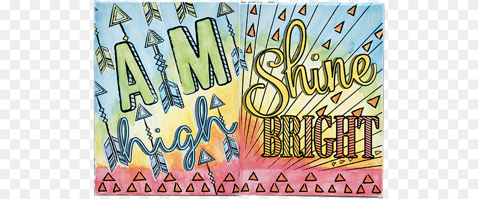 Watercolor Canvas Aim High Shine Bright Watercolor Painting, Art, Text, Book, Comics Png