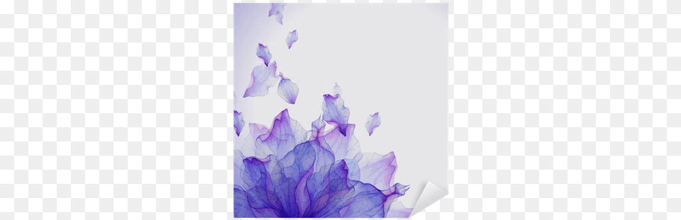 Watercolor Card With Purple Flower Petal Sticker Petal Watercolour Vector, Plant, Leaf Png Image