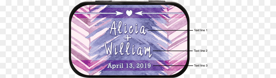 Watercolor Chevron Personalized Wedding Mint Tins Eye Shadow, Text, Electronics, Mobile Phone, Phone Png Image