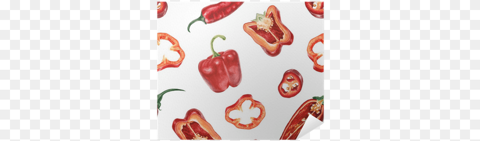Watercolor Chili And Red Pepper Pattern Poster Pixers Chili Watercolor, Bell Pepper, Food, Plant, Produce Free Transparent Png