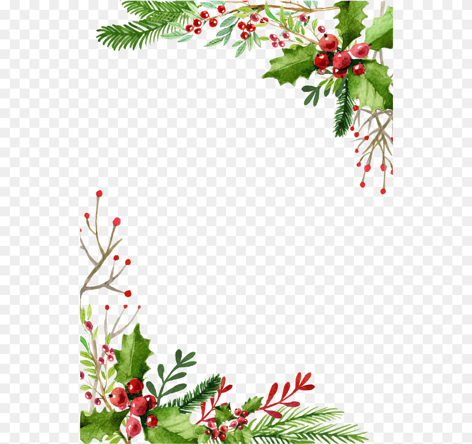 Watercolor Christmas Leaves, Art, Plant, Pattern, Leaf Free Png Download