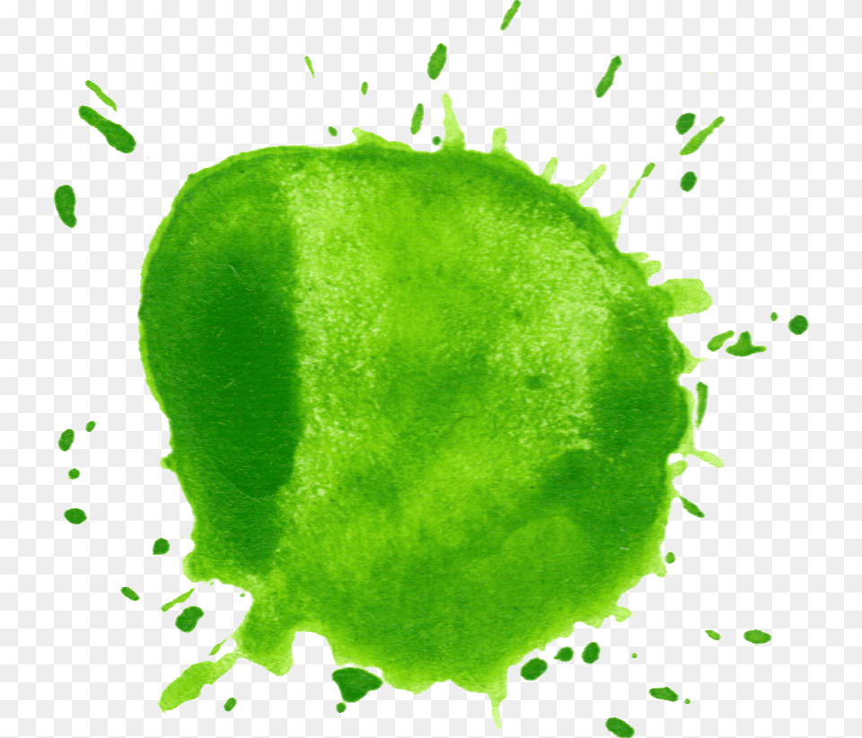 Watercolor Circle Drop Splatter Green Watercolor Splash Transparent, Stain, Plant Png Image