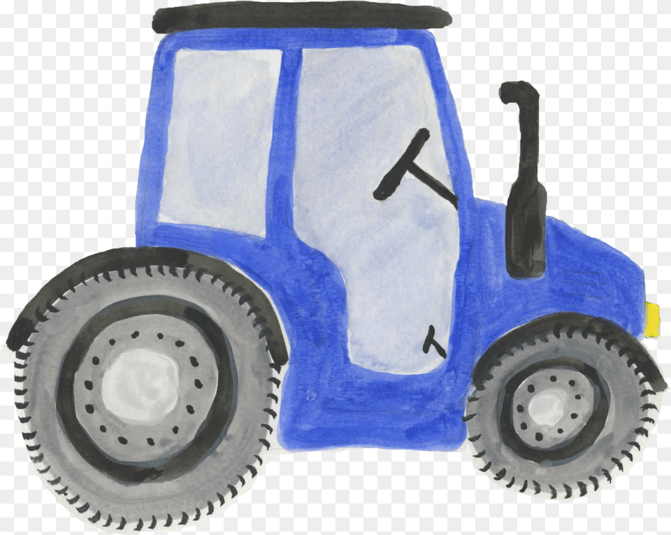 Watercolor Clipart Tractor Farm Kids Clipart Watercolor Painting, Wheel, Machine, Tool, Plant Png