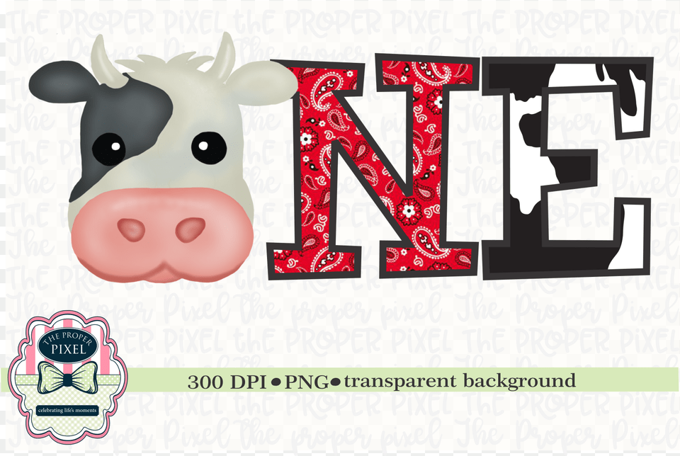 Watercolor Cow Birthday One Black Cartoon, Animal, Cattle, Livestock, Mammal Png