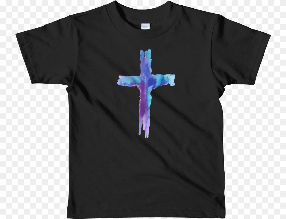 Watercolor Cross Short Sleeve Kids T Shirt Cross, Clothing, Symbol, T-shirt Free Png