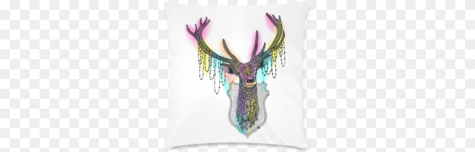 Watercolor Deer Head Ornate Animal Drawing Custom Ornate Deer Tote Bag 16quot X, Cushion, Home Decor, Pillow, Person Free Png