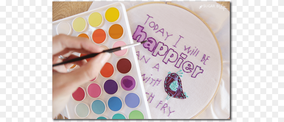 Watercolor Diy On Embroidery Watercolor Embroidery, Pattern, Paint Container, Palette Free Png