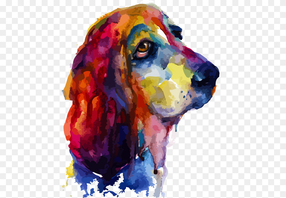Watercolor Dog Printed Transfers Brilliant Basset Hound Watercolor Painting, Animal, Canine, Mammal, Pet Free Png