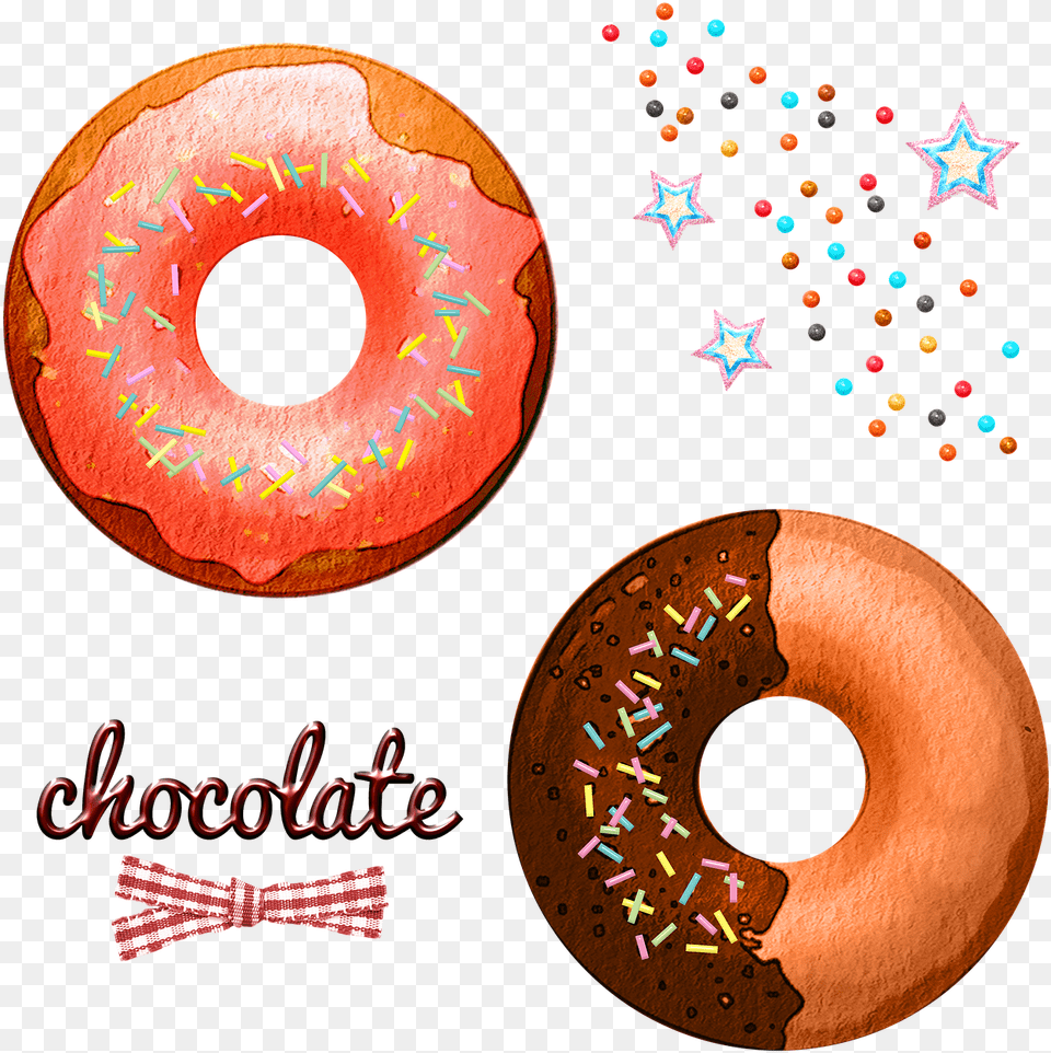 Watercolor Donuts Sweets Chocolate On Pixabay Circle, Food, Donut Png Image