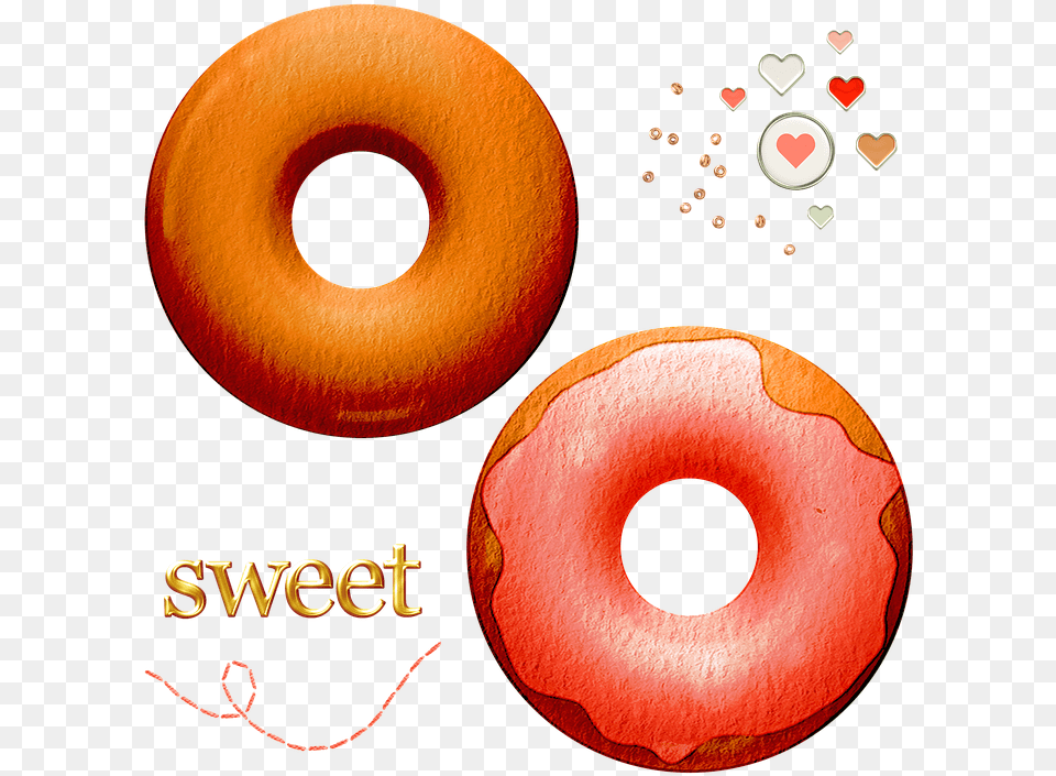 Watercolor Donuts Sweets Chocolate On Pixabay Lovely, Food, Bread, Donut, Ball Png Image