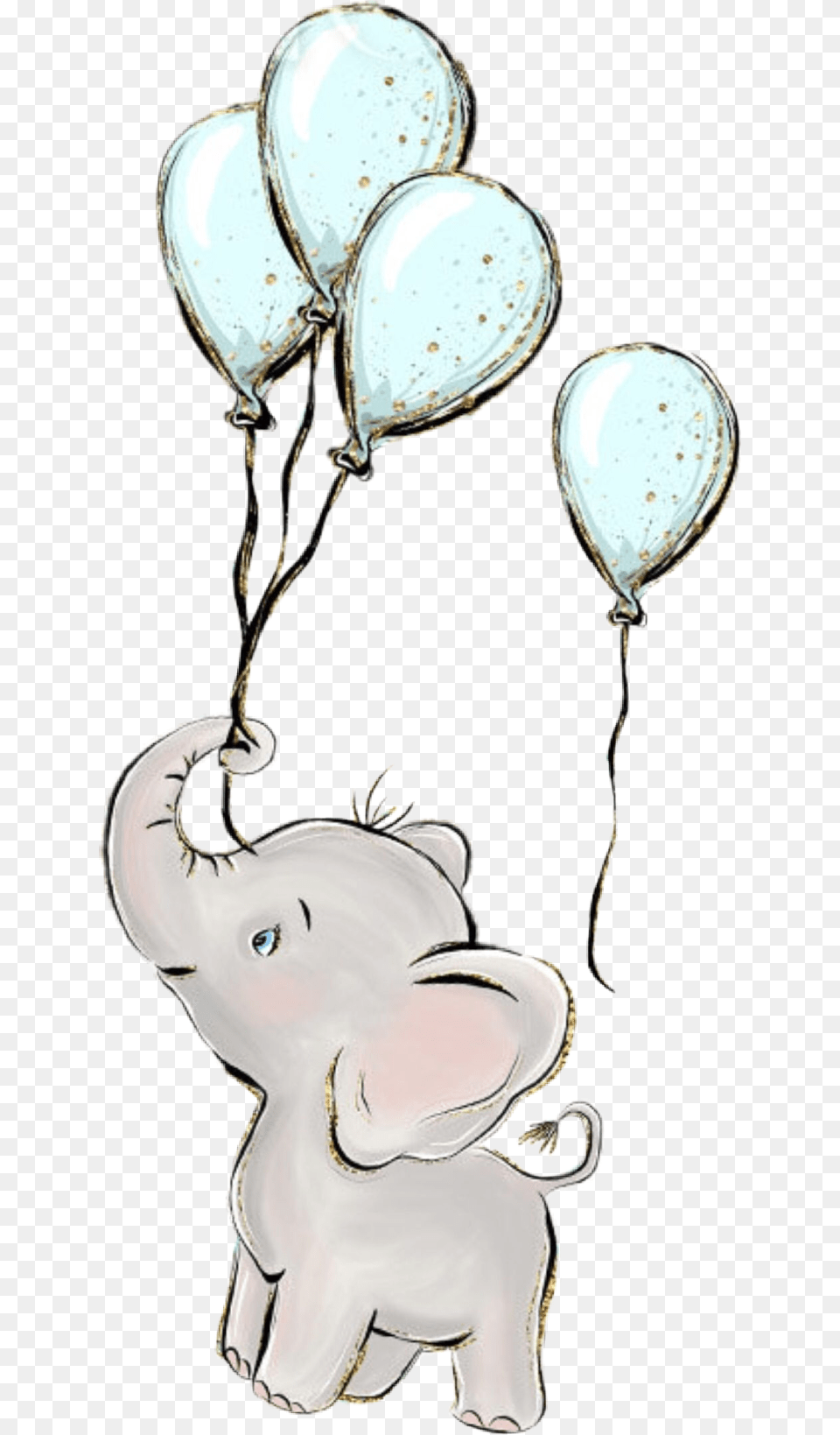 Watercolor Elephant Balloons Baby Boy Babyanimals Elephant With Balloons Clipart, Balloon, Person Free Transparent Png