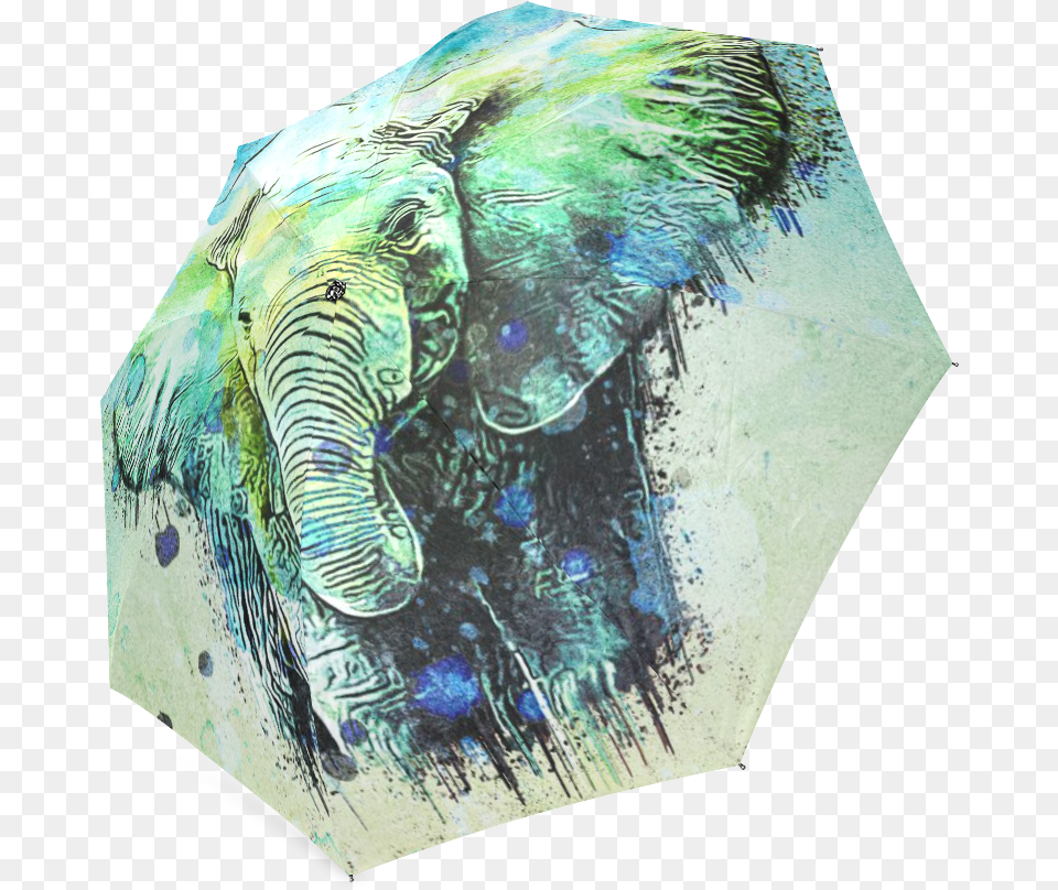 Watercolor Elephant Foldable Umbrella Umbrella, Canopy Free Png Download