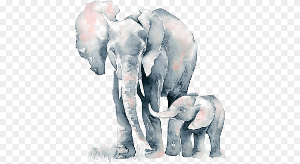 Watercolor Elephant Painting Drawing African Photo Watercolor Elephant And Baby, Animal, Mammal, Wildlife, Fish Png