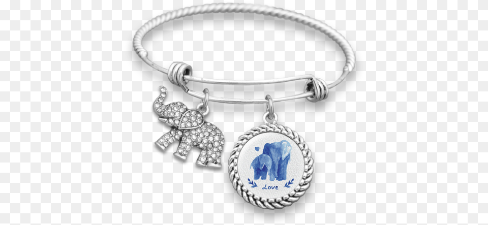 Watercolor Elephants Charm Bracelet Breast Cancer Bracelets Mom, Accessories, Jewelry, Locket, Pendant Png Image