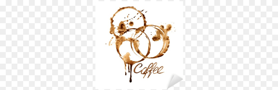 Watercolor Emblem With Coffee Stains Sticker Pixers Stain, Text, Hoop, Handwriting, Chandelier Png