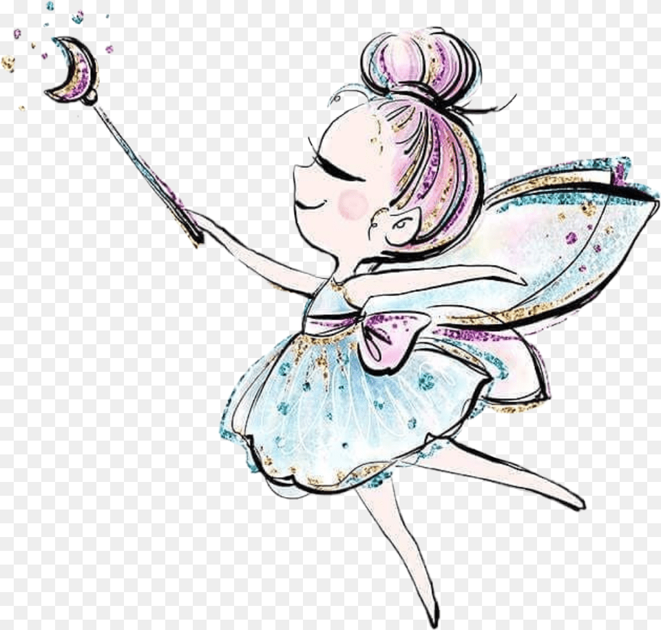Watercolor Fairy Ballerina Princess Glitter Sparkles Karamfila Fairy, Person, Leisure Activities, Dancing, Adult Free Png Download