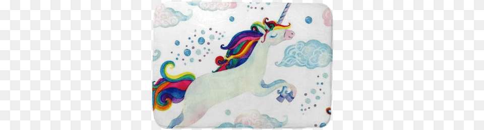 Watercolor Fairy Tale Seamless Pattern With Flying Acuarela Unicornios, Art, Painting, Birthday Cake, Cake Free Png