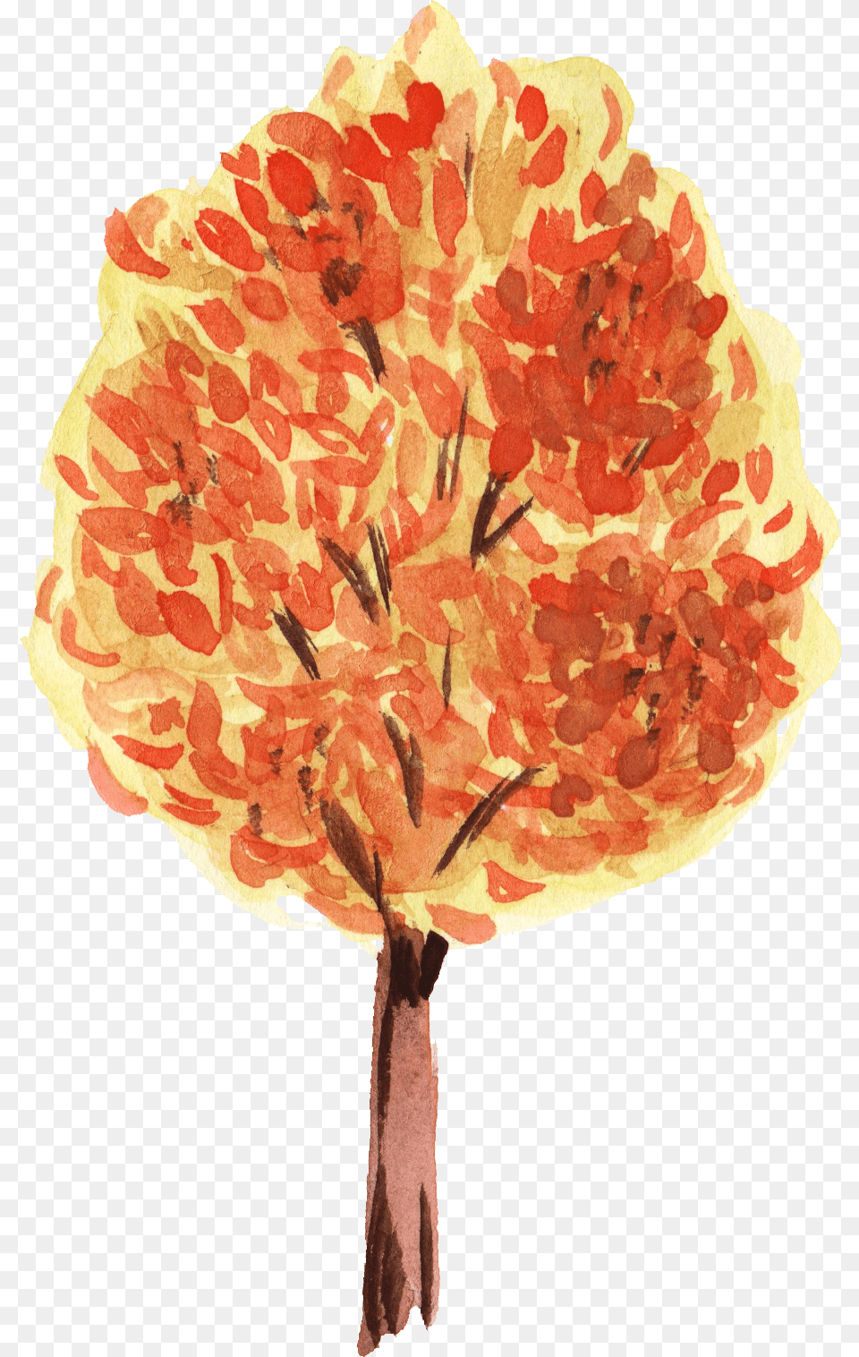 Watercolor Fall Tree Transparent, Art, Painting, Flower, Plant Free Png