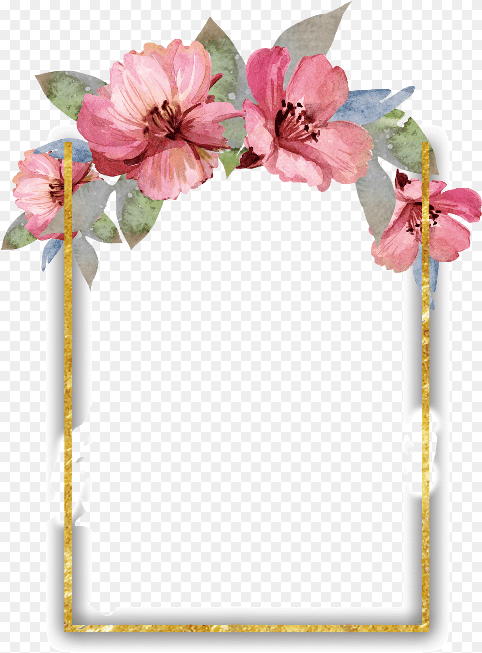 Watercolor Floral Border Border Flower Frame, Geranium, Plant, Petal Free Png Download