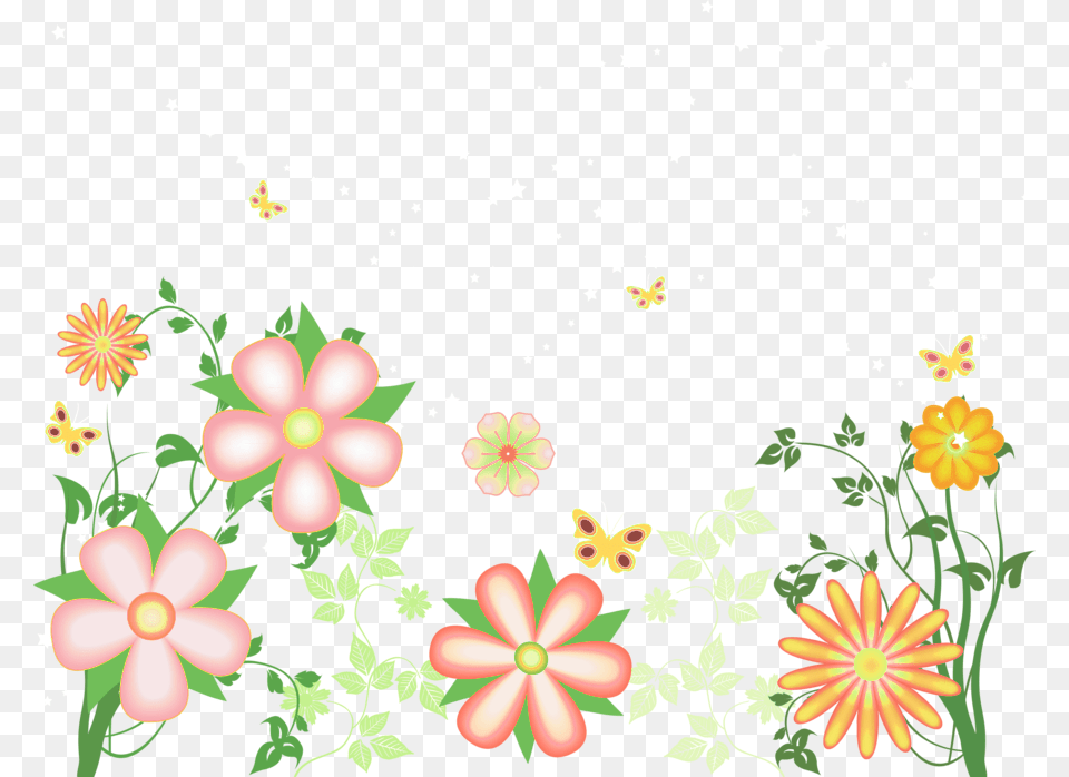 Watercolor Floral Border Decoration Flower Flowers Design Clipart On Transparent Background, Art, Floral Design, Graphics, Pattern Png Image