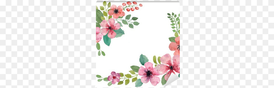 Watercolor Floral Border Square, Flower, Plant, Art, Floral Design Free Png