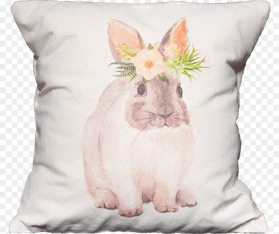 Watercolor Floral Bunny Cushion, Home Decor, Pillow, Adult, Bride Free Transparent Png