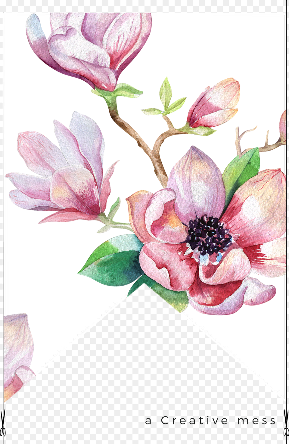 Watercolor Floral Image Flower And Leaf Watercolour Png
