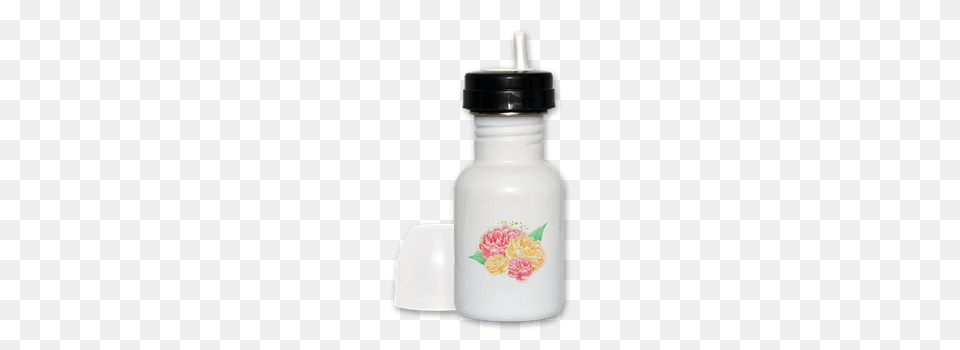 Watercolor Floral Peony Sippy Cup Clip Art Graphics, Bottle, Water Bottle, Shaker Png Image