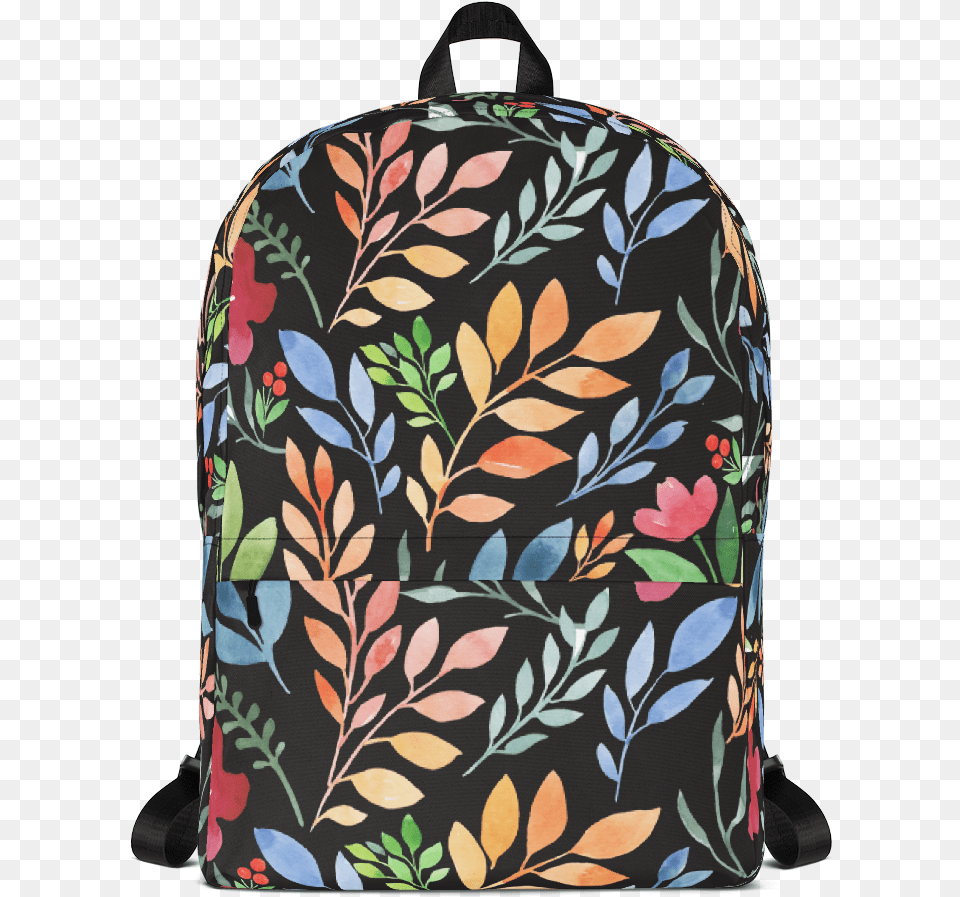 Watercolor Floral Print Backpack Backpack, Bag Free Png