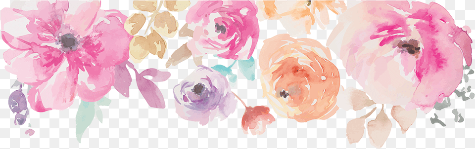 Watercolor Flower Border Download Pink Flower Border, Petal, Plant, Art, Graphics Free Png